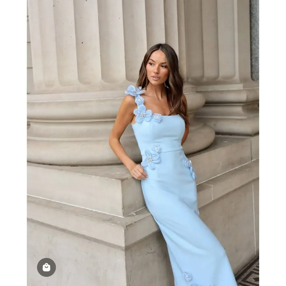 Elliatt Chantelle 3D Midi Dress Blue weddings parties evening events size M NWT - Picture 2 of 8